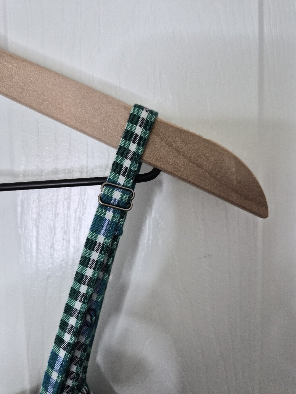 Urban Outfitters Plaid Mini Strappy Dress Green/Blue/Black Cotton Blend Size L - Picture 8 of 12